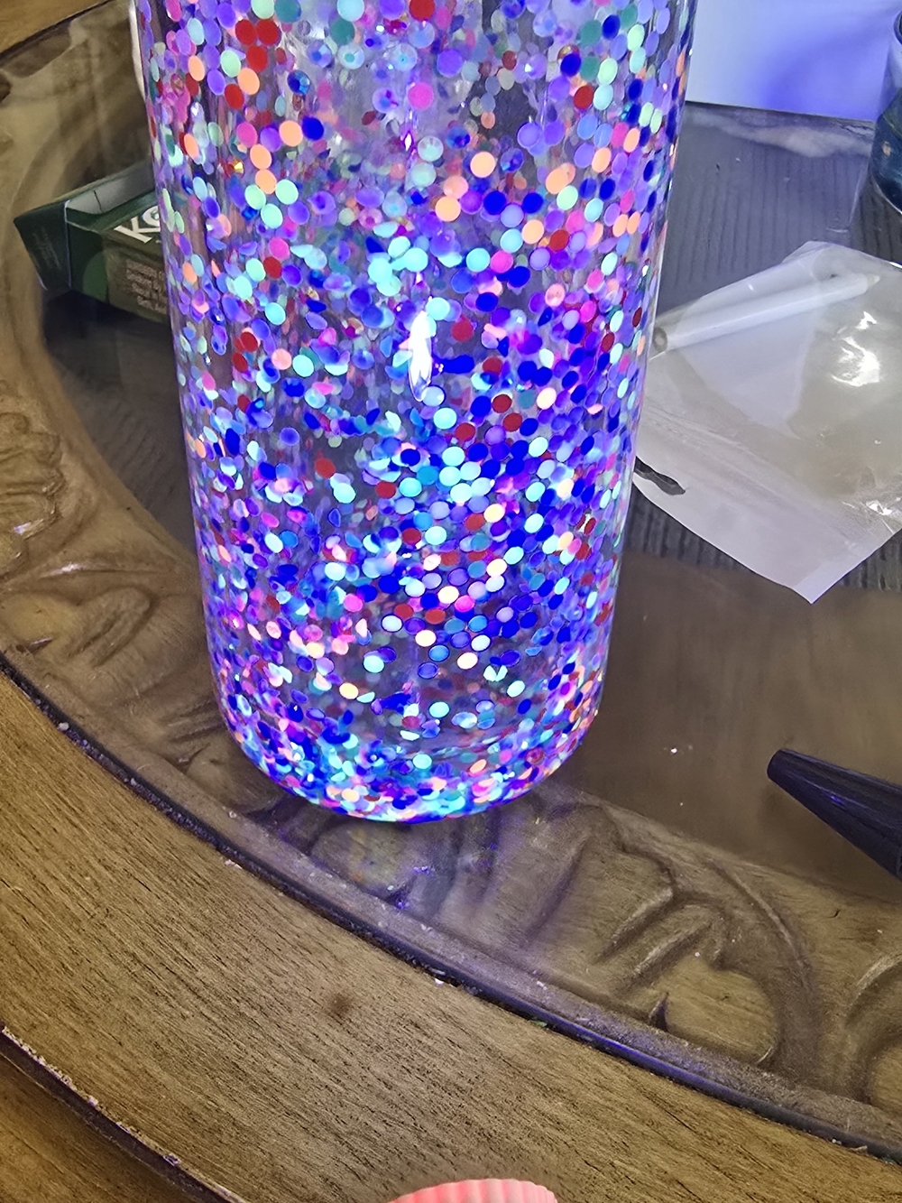 Colorful Floral Confetti Snow Globe Tumbler - Picture 4 of 4